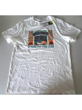 Goodfellow & Co White Rocky Mountains Graphic Crew Neck T-Shirt Men Size Medium